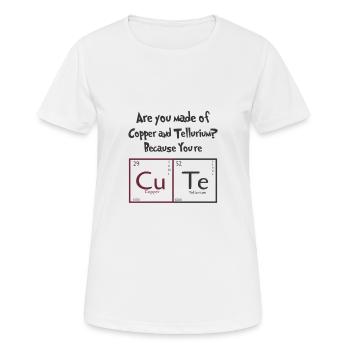 Tableau périodique CuTe - T-shirt respirant Femme - blanc - Devant - AI Model Female 172 dark (172cm)
