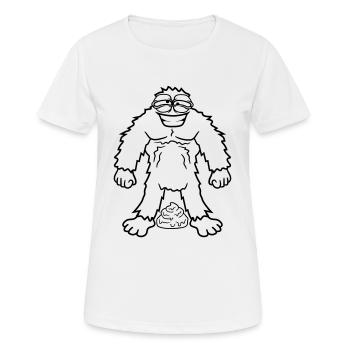 tas merde puanteur merde kot yeti m - T-shirt respirant Femme - blanc - Devant - AI Model Female 172 dark (172cm)