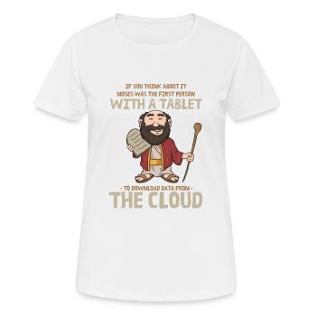 Moses Cloud Tablet Server Admin Tech Support - Women's Breathable T-Shirt - white - Front - AI Model Female 172 dark (172cm)