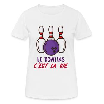 Motif le bowling c'est la vie cadeau personnalisé - T-shirt respirant Femme - blanc - Devant - AI Model Female 172 dark (172cm)