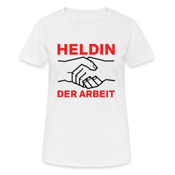 Heldin der Arbeit - Frauen T-Shirt atmungsaktiv - Weiß - Vorne - AI Model Female 172 dark (172cm)