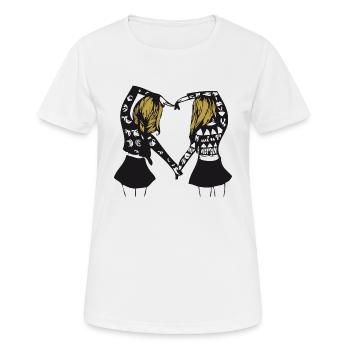 Queen - Queen - Partnerlook - BFF - BGF - Geschenk - Frauen T-Shirt atmungsaktiv - Weiß - Vorne - AI Model Female 172 dark (172cm)