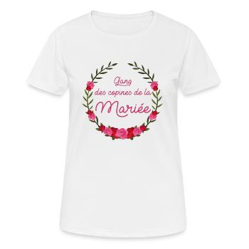 Gang des copines de la mariée - T-shirt respirant Femme - blanc - Devant - AI Model Female 172 dark (172cm)