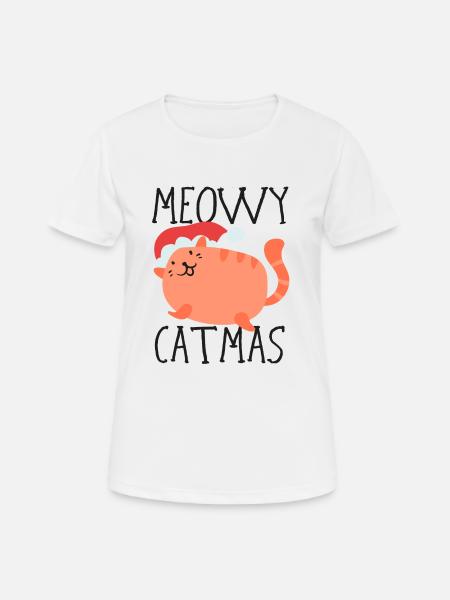 Cat gift meow Christmas Christmas present - Women's Breathable T-Shirt - white