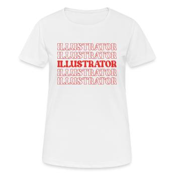 Illustrateur Artiste Graphiste Créateur d’images - T-shirt respirant Femme - blanc - Devant - AI Model Female 172 dark (172cm)