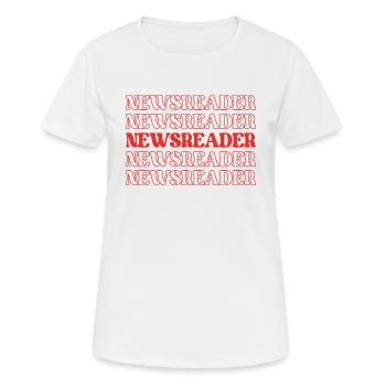 Lecteur de nouvelles Animateur Présentateur Reporter Présentateur de nouvelles - T-shirt respirant Femme - blanc - Devant - AI Model Female 172 dark (172cm)