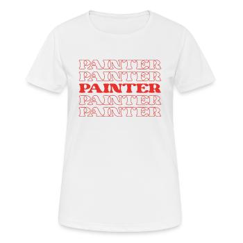 Peintre Artiste Peintre en bâtiment Décorateur Coloriste - T-shirt respirant Femme - blanc - Devant - AI Model Female 172 dark (172cm)