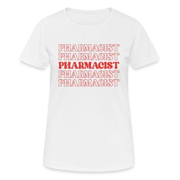Pharmacien Droguiste Apothicaire Chimiste Médicament - T-shirt respirant Femme - blanc - Devant - AI Model Female 172 dark (172cm)