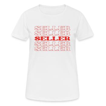 Vendeur Vendeur Vendeur Marchand Commerçant - T-shirt respirant Femme - blanc - Devant - AI Model Female 172 dark (172cm)