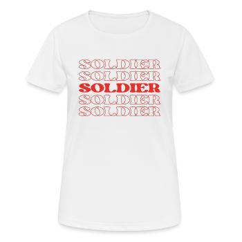 Soldier Warrior Troop Military Person Enlisted - Women's Breathable T-Shirt - white - Front - AI Model Female 172 dark (172cm)