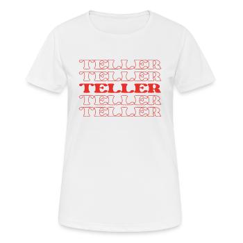Caissier de banque Caissier Banquier Manutentionnaire d’argent - T-shirt respirant Femme - blanc - Devant - AI Model Female 172 dark (172cm)