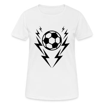 Fussball Blitze Donner Fußball - Frauen T-Shirt atmungsaktiv - Weiß - Vorne - AI Model Female 172 dark (172cm)