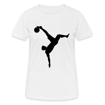 Football Fallrückzieher - T-shirt respirant Femme - blanc - Devant - AI Model Female 172 dark (172cm)