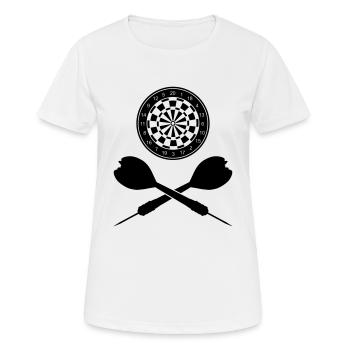 Gekreuzte Dartpfeile - Frauen T-Shirt atmungsaktiv - Weiß - Vorne - AI Model Female 172 dark (172cm)