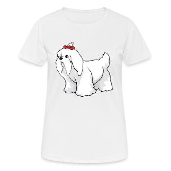 Maltese dog - Women's Breathable T-Shirt - white - Front - AI Model Female 172 dark (172cm)
