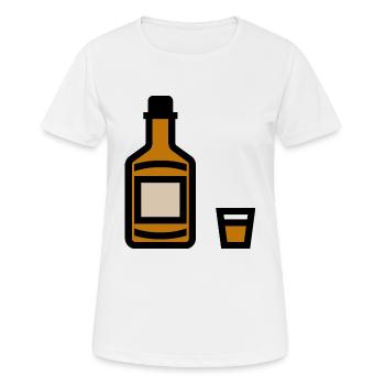 Bouteille de whisky, bouteille de whisky - T-shirt respirant Femme - blanc - Devant - AI Model Female 172 dark (172cm)