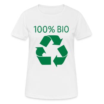 100 % Bio - T-shirt respirant Femme - blanc - Devant - AI Model Female 172 dark (172cm)