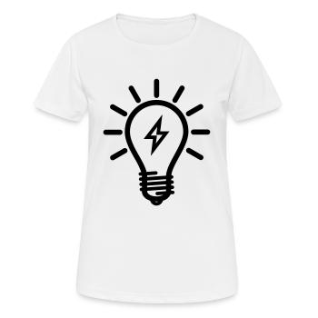 Glübirne with lightning - Women's Breathable T-Shirt - white - Front - AI Model Female 172 dark (172cm)