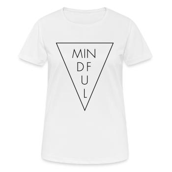 MINDFUL Dreieck Achtsamkeit - Frauen T-Shirt atmungsaktiv - Weiß - Vorne - AI Model Female 172 dark (172cm)