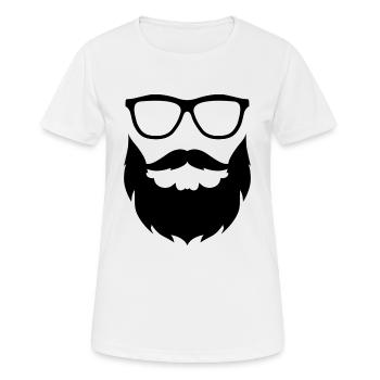 Hipster 1 - Frauen T-Shirt atmungsaktiv - Weiß - Vorne - AI Model Female 172 dark (172cm)