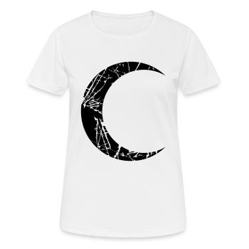 égratignures fissures lune faucille lune croissant de nuit nuit fullm - T-shirt respirant Femme - blanc - Devant - AI Model Female 172 dark (172cm)