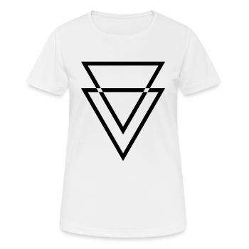 2 Dreiecke - Frauen T-Shirt atmungsaktiv - Weiß - Vorne - AI Model Female 172 dark (172cm)