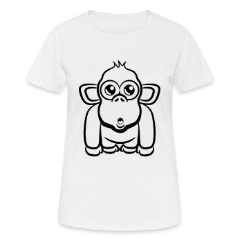 douce singe drôle Dingo - T-shirt respirant Femme - blanc - Devant - AI Model Female 172 dark (172cm)