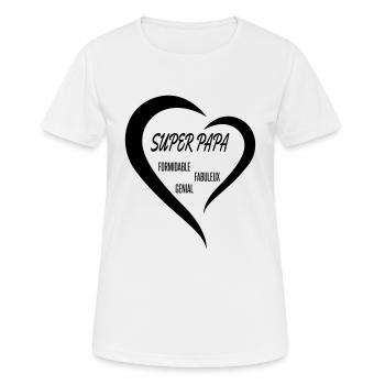 super papa fête des pères formidable génial - Women's Breathable T-Shirt - white - Front - AI Model Female 172 dark (172cm)