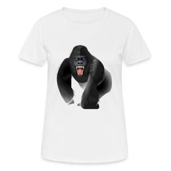 Wild Gorilla - Frauen T-Shirt atmungsaktiv - Weiß - Vorne - AI Model Female 172 dark (172cm)