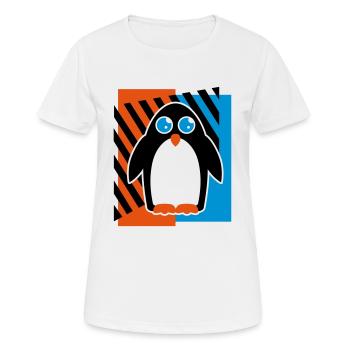 Pinguin Design - Frauen T-Shirt atmungsaktiv - Weiß - Vorne - AI Model Female 172 dark (172cm)