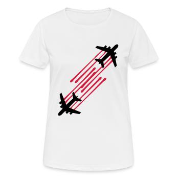 2 gouttes de sang chemtrails ligne de timbre graff - T-shirt respirant Femme - blanc - Devant - AI Model Female 172 dark (172cm)