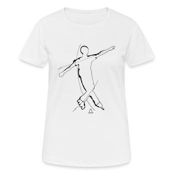 street roller slalom - T-shirt respirant Femme - blanc - Devant - AI Model Female 172 dark (172cm)