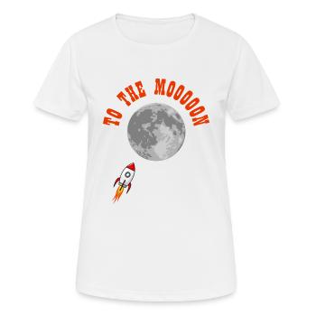 To The Moon Rocket Crypto Cryptocurrency Exchange - Women's Breathable T-Shirt - white - Front - AI Model Female 172 dark (172cm)