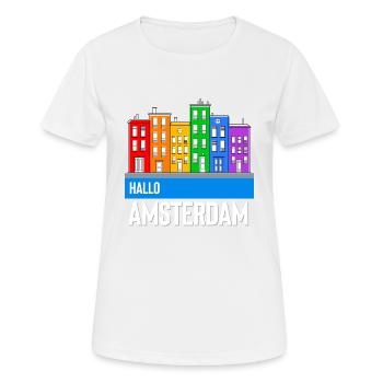 Amsterdam - T-shirt respirant Femme - blanc - Devant - AI Model Female 172 dark (172cm)