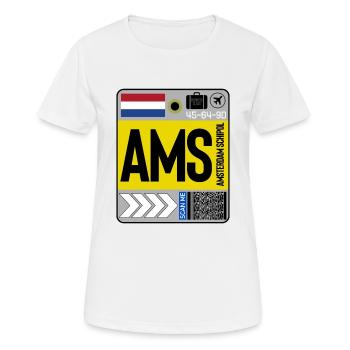 Flughafen Amsterdam Schipol - Frauen T-Shirt atmungsaktiv - Weiß - Vorne - AI Model Female 172 dark (172cm)