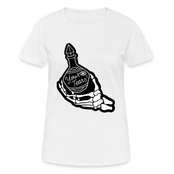 Tränen - Tears - Traurig - Sad - Augen - Eyes - Frauen T-Shirt atmungsaktiv - Weiß - Vorne - AI Model Female 172 dark (172cm)
