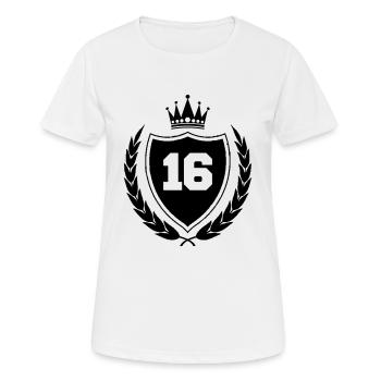 wappen 16 - Frauen T-Shirt atmungsaktiv - Weiß - Vorne - AI Model Female 172 dark (172cm)