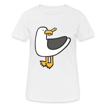 Mouette gourmande - T-shirt respirant Femme - blanc - Devant - AI Model Female 172 dark (172cm)