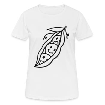 Erbsen - Frauen T-Shirt atmungsaktiv - Weiß - Vorne - AI Model Female 172 dark (172cm)