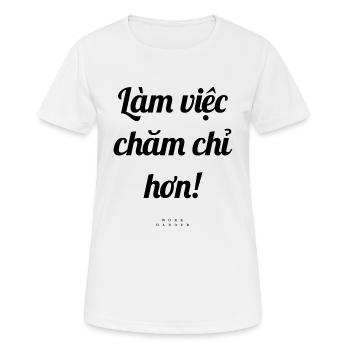 Vietnamese saying - Women's Breathable T-Shirt - white - Front - AI Model Female 172 dark (172cm)