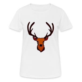 Tête de cerf en automne Bois de cerf Buck Fawn - T-shirt respirant Femme - blanc - Devant - AI Model Female 172 dark (172cm)