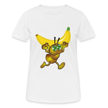 Mutante mit einer Banane - Frauen T-Shirt atmungsaktiv - Weiß - Vorne - AI Model Female 172 dark (172cm)
