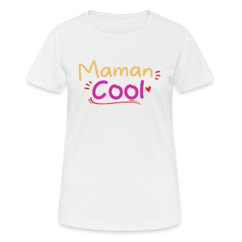 cadeau maman cool Cadeau Noel Maman Humour Femme - T-shirt respirant Femme - blanc - Devant - AI Model Female 172 dark (172cm)