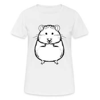 Hamster mignon animal rongeur animaux drôle animal 9 - T-shirt respirant Femme - blanc - Devant - AI Model Female 172 dark (172cm)