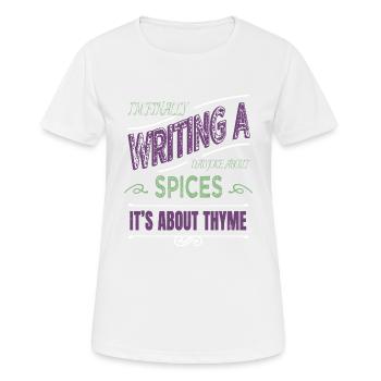 Copywriter Book Lover Funny Sayings Coffeecups - Women's Breathable T-Shirt - white - Front - AI Model Female 172 dark (172cm)