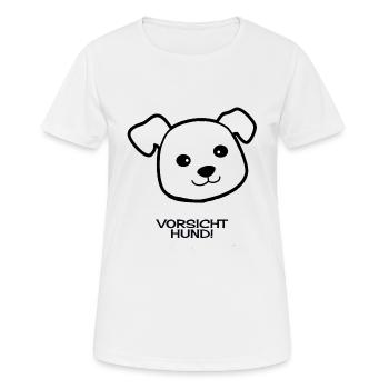 vorsicht hund schwarz - Frauen T-Shirt atmungsaktiv - Weiß - Vorne - AI Model Female 172 dark (172cm)