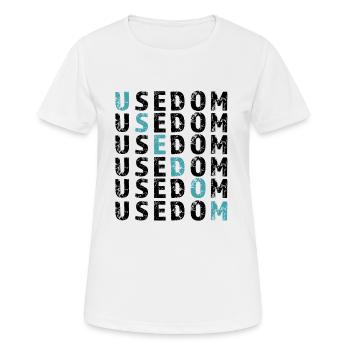 USEDOM Raster - Frauen T-Shirt atmungsaktiv - Weiß - Vorne - AI Model Female 172 dark (172cm)
