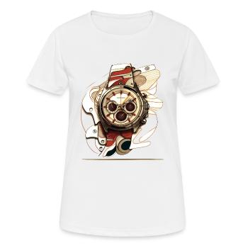 A retro chronograph is a piece of history - Women's Breathable T-Shirt - white - Front - AI Model Female 172 dark (172cm)