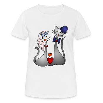 Chats - T-shirt respirant Femme - blanc - Devant - AI Model Female 172 dark (172cm)