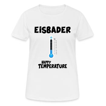 Eisbader Eisbadezeit "Happy Temperature" - Frauen T-Shirt atmungsaktiv - Weiß - Vorne - AI Model Female 172 dark (172cm)